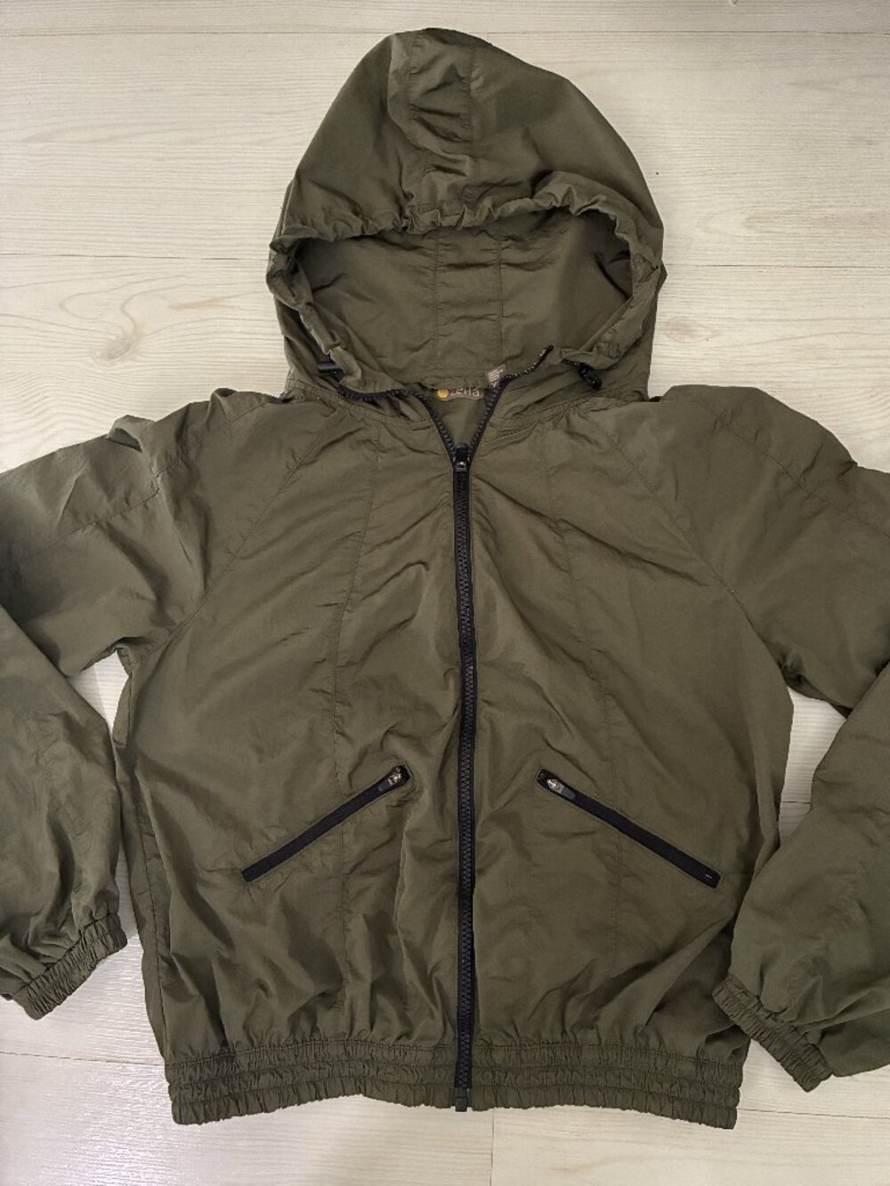 Zella Runyon Packable Windbreaker Jacket Olive Night Green XS